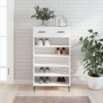 VidaXL High Gloss White Shoe Cabinet 60x35x105 cm Engineered Wood