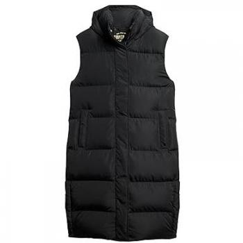 Superdry Chaqueta Puffer Largo Negro Mujer