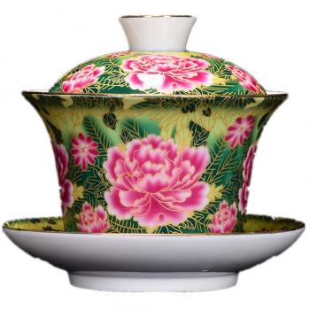 Large Enamel Tea Bowl from Jingdezhen