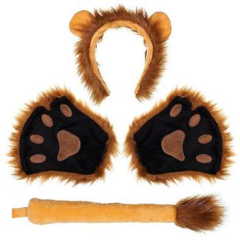 Mitaine Dorée – Gants à Pattes de Lion, Oreilles & Queue