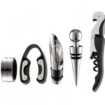 Stainless Steel Wine Tool Kit with Decanter