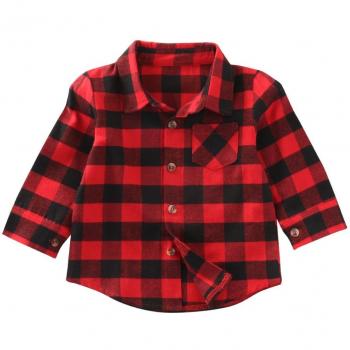 Lässige Karobluse für Baby Mädchen in Rot