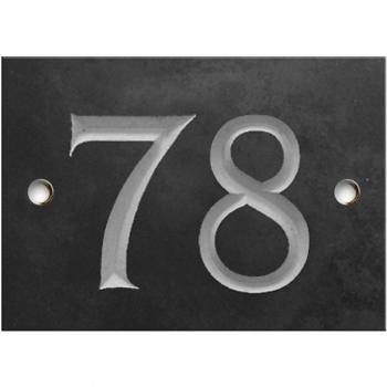 Engraved Slate House Number Sign