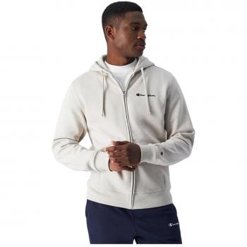Sudadera Champion Beige con Logo Pequeño y Cremallera