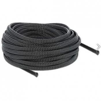 DELOCK 18848 10m x 6mm Braided Sleeve in Black