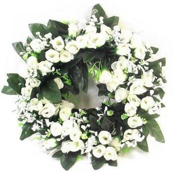 Outdoor/Indoor Ivory Rose Candle Ring 30cm