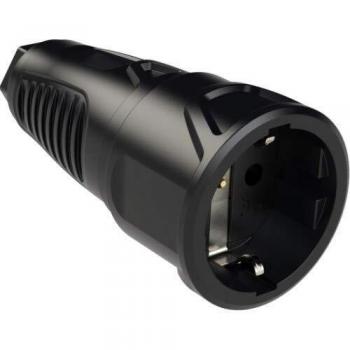 Schutzkontaktkupplung 10-/16 A 250 V schwarz IP20 Vollgummi JÄGER DIREKT