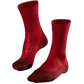 Calze da donna Falke TK2 Wool, trekking, spesse, antivesciche, colore rosso (Scarlet 8280), taglia 41-42