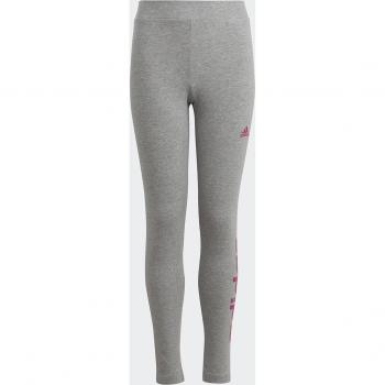Leggings grigi adidas per bambini con logo lineare