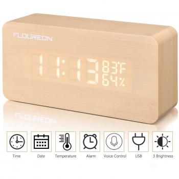 FLOUREON Reloj Mesa con Temperatura y Humedad
