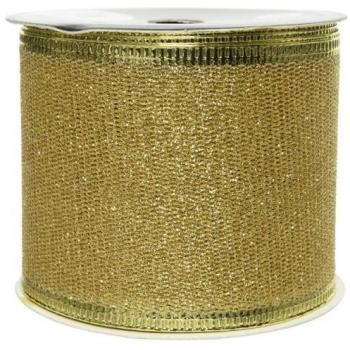 Gold Glitzer Geschenkband 63mm x 2,7m Weihnachtsdeko Rolle