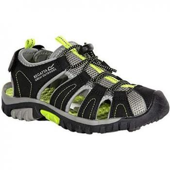 Regatta Kids' Westshore Lightweight Walking Sandals Black Lime Green