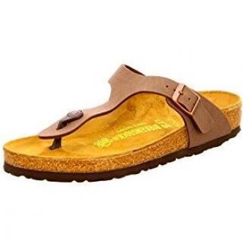 Birkenstock Women's Nubuck Leather Gizeh Sandals, Color: Brown, UK Size 5.5