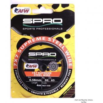 Spro 7 X Supreme Steel Wire 4m Maat : 0.58mm/ 30kg/ 65lb