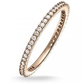 Anillo de Plata con Pavé de Circonitas y Baño de Oro Rosa de 18K