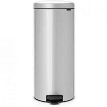Brabantia Newicon 114465-Cubo de basura con pedal, 30 l, color gris metalizado, Acero Inoxidable