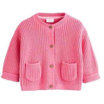 Pinker Baby Cardigan mit Lächeln-Motiv