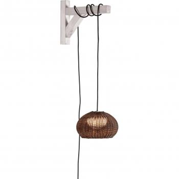 Lampada LED sospesa Garota, spina marrone grafite/marrone