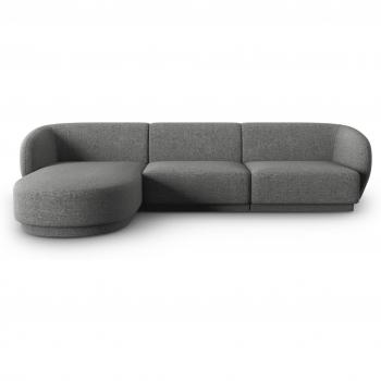 Sofá Esquinero 4 Plazas CXL Chenilla Gris Oscuro