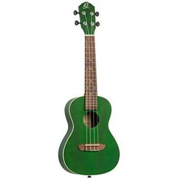 Ortega Guitars RUFOREST Earth Concert Sized Acoustic Ukulele, See Thru Green