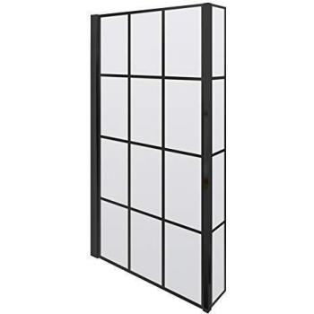 Pacific Nuie Reversible Square Shower Screen (6mm Thick Safety Glass, Matt Black Frame)