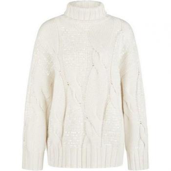 Marc Aurel Pullover – Größe 38, weiß, Long‑Style, Pailletten-Detail