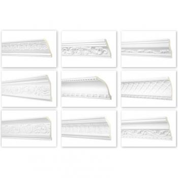 Hexim 2m Profile Decorativi – Modanatura Stucco PU, Resistenza Urti – AA009 70x40mm