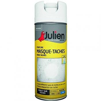 Peinture en Aérosol Blanc Julien 400ml Masque Taches Mat Blanc