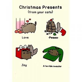 Pusheen Winter Presents from Your Cat Card