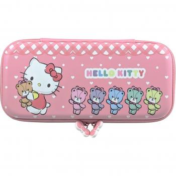 Allone EVA-Farbenbehälter für Sanrio Figuren – Hello Kitty x4, 12 cm, Rosa Karomuster, Bio‑EL‑kompatibel