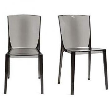 Chaises Miliboo design fumée transparentes (lot de 2)