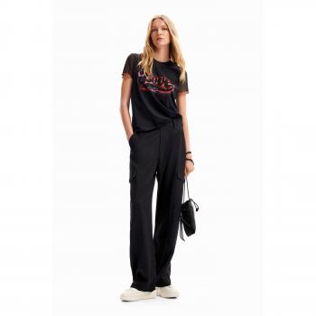 Desigual Damen Cargo Stoffhose Schwarz 23WWPW06 M