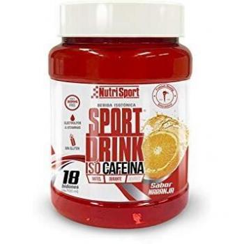 Bevanda sportiva Nutrisport con caffeina e arancia, peso netto 990 g + borraccia da 750 ml