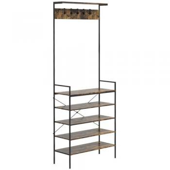 HOMCOM Industrial Baker's Rack Multi-tier Microwave Stand with 5 Hooks