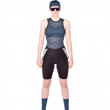 Bioracer maillot de corps sans manches bleu pétrole pour femme