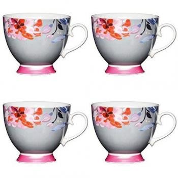 KitchenCraft Floral Design Footed Mugs