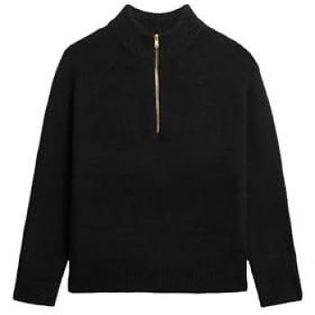 Superdry Pullover nero con zip alla gola