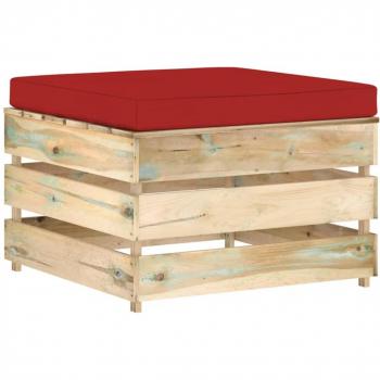 Otomana seccional con cojín de madera verde