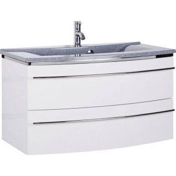 MARLIN Waschbecken 3040 – 92,4 cm Breite – Granit‑Grau/Weiß