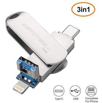 ASTOTSELL 32GB 3-in-1 Storage USB Drive