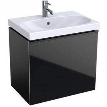 Geberit Acanto Waschtischunterschrank 500614161, 59,5x53,5x41,6cm, Glas schwarz matt