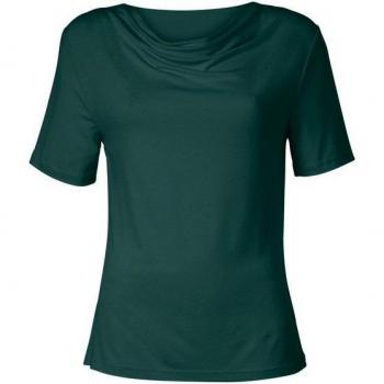 Viskose‑Elasthan Wasserfall‑Tee-Shirt, Damen, 38, tannengrün