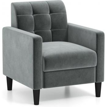 Poltrona Accento Velluto Stile Mid-Century