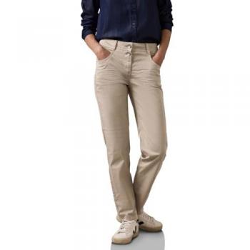 CECIL Damen Röhrenhose Casual Fit Light Hazel Beige Gr. 32, Länge 30