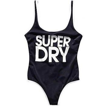 Superdry Bañador Negro con Logo, Talla X-Small para Mujer