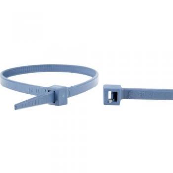 Serre-câbles 370 mm couleur bleu, détection intégrée – 4,80 mm – 100 unités