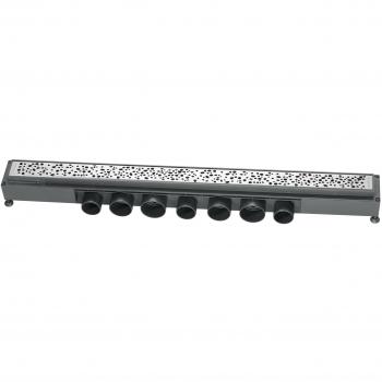 Caniveau de douche gris avec grille inox 304L