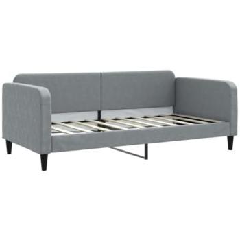 Single Light Grey Daybed 90×190 cm – Fabric, No Mattress – vidaXL