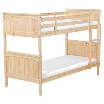 Letto a Castello in Legno di Pino Chiaro 90 x 200 cm con Letto Alto per Bambini Albon