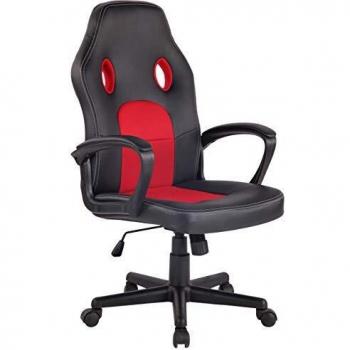 Chaise Elbing Rembourrée Noir/Rouge